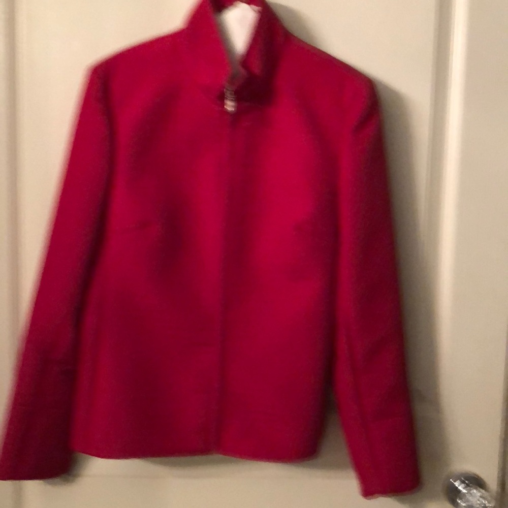 Red cropped blazer